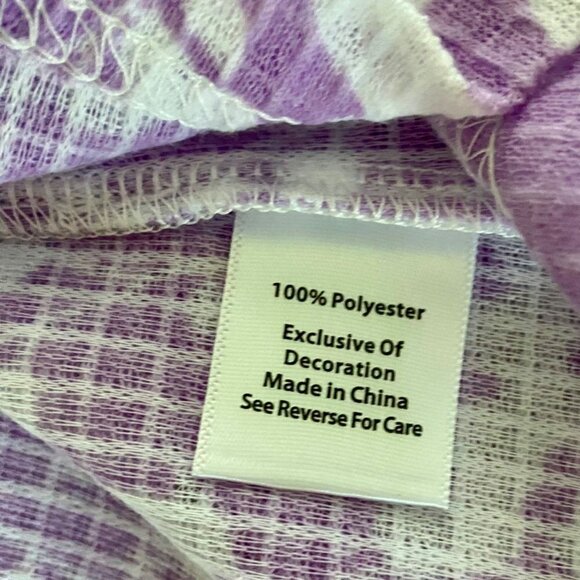 Coral Bay Purple White Floral Waffle Full Zip Up Duster Robe Housecoat Small NEW - Picture 10 of 11